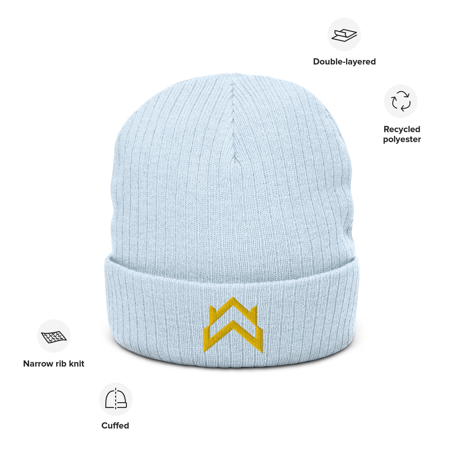 WW Gold Crown Logo Ribbed Knit Beanie