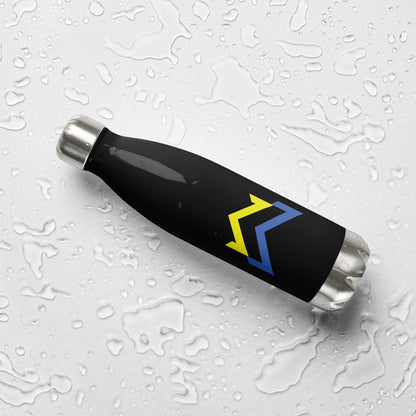 Whatever Wear Stainless Steel Water Bottle -Yellow/Blue Logo