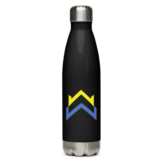 Whatever Wear Stainless Steel Water Bottle -Yellow/Blue Logo