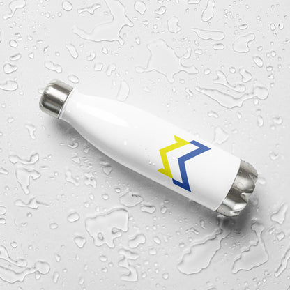 Whatever Wear Stainless Steel Water Bottle -Yellow/Blue Logo