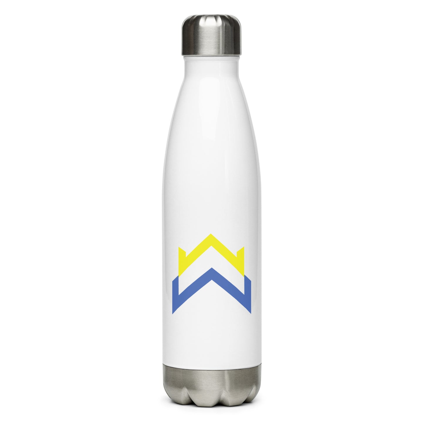 Whatever Wear Stainless Steel Water Bottle -Yellow/Blue Logo