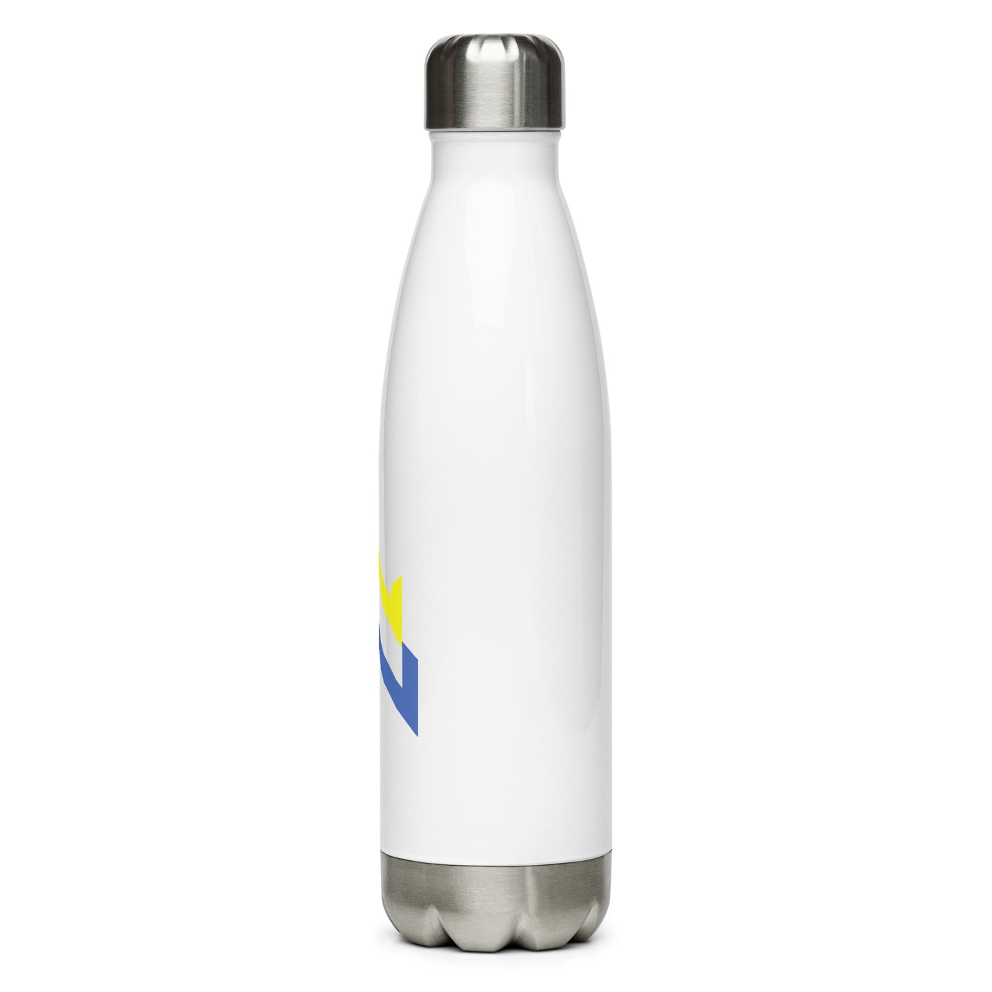 Whatever Wear Stainless Steel Water Bottle -Yellow/Blue Logo